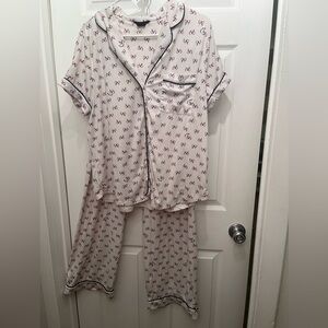 Kate Spade Pajama Set with Pink Bow Design